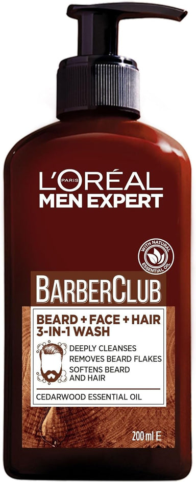 L'Oreal Men Expert BarberClub Beard, Face & Hair Wash 200ml