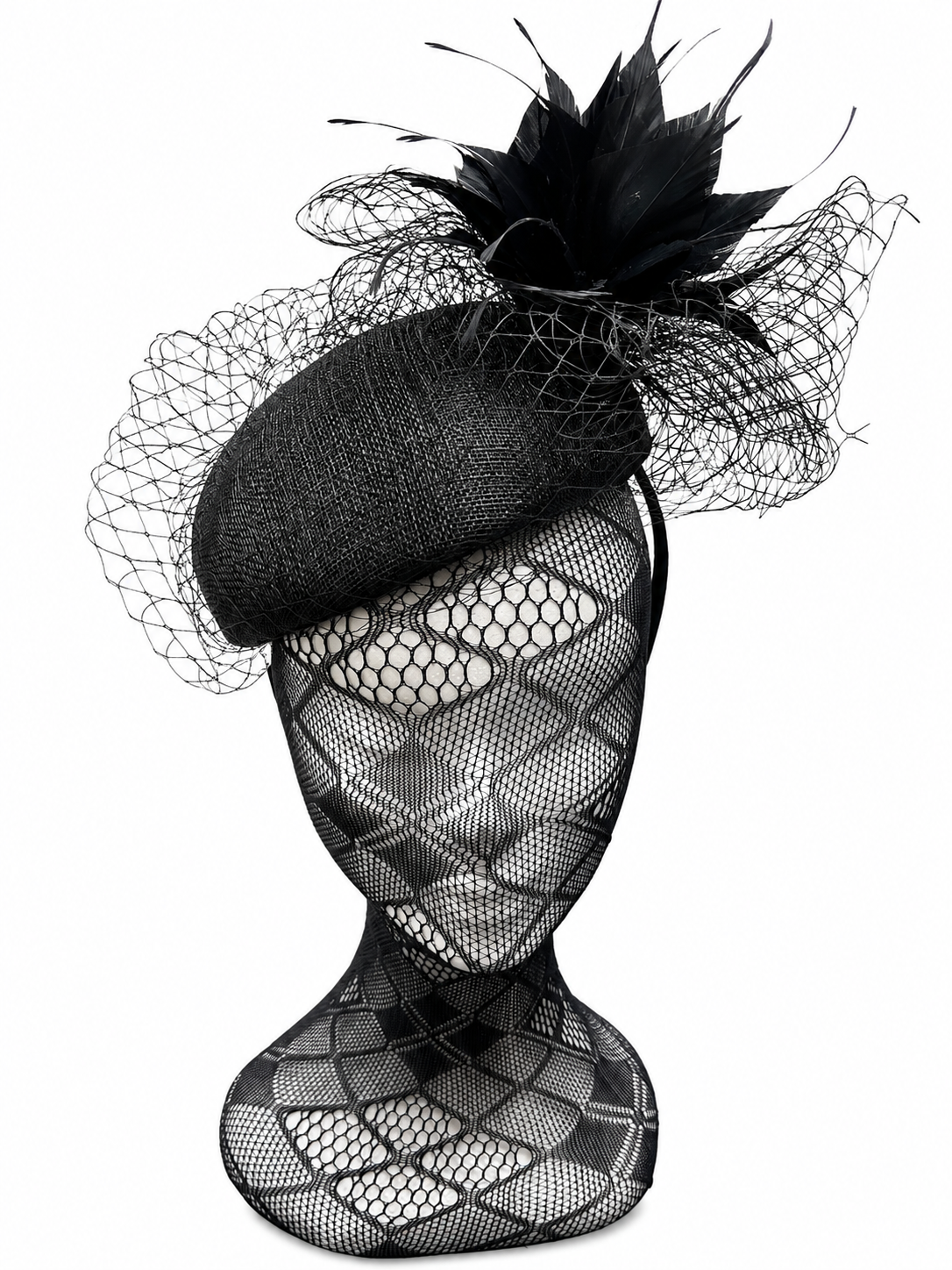 Black Netted Hairband Fascinator