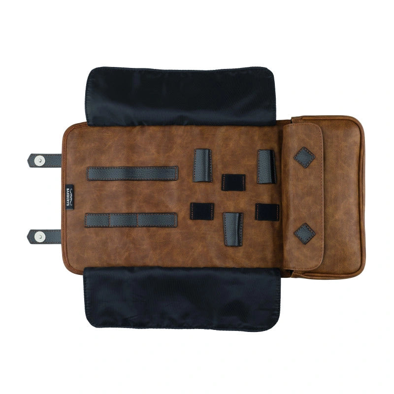 Barburys Dark Brown Faux Leather Barber Tool Pouch