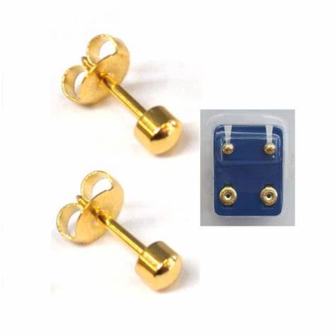 Caflon Gold Ball Ear Piercing Studs