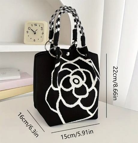Camellia Knitted Casual Tote Bag