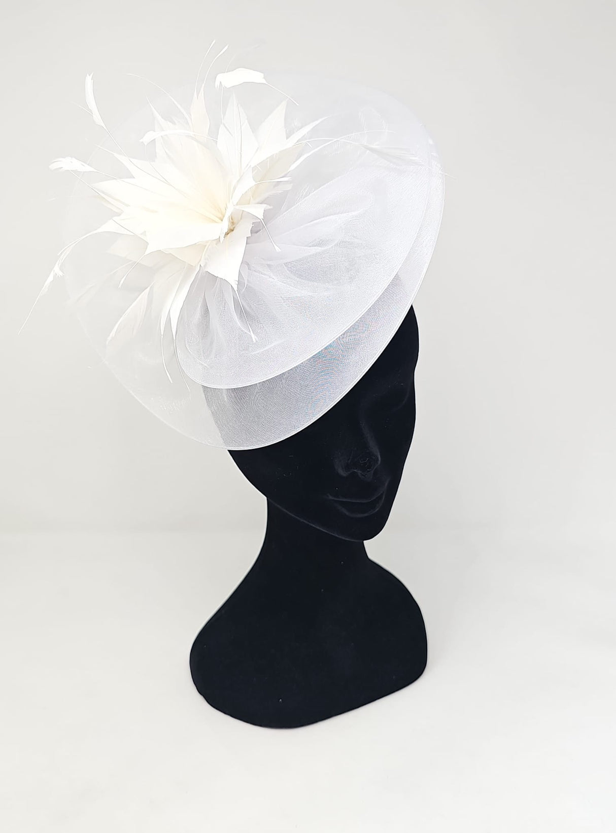 Cool White Organza Halo Fascinator