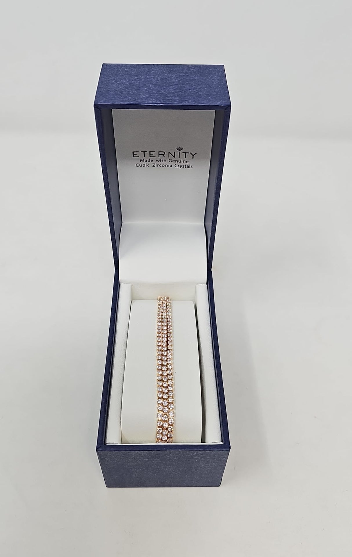 Eternity Cubic Zirconia Gold Plate Tripple Strand Bracelet