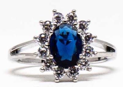 Lucy K Cubic Zirconia Sapphire Gem Costume Ring