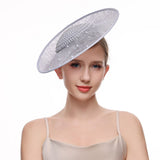 Silver Grey Pearl Embellished Disc Fascinator