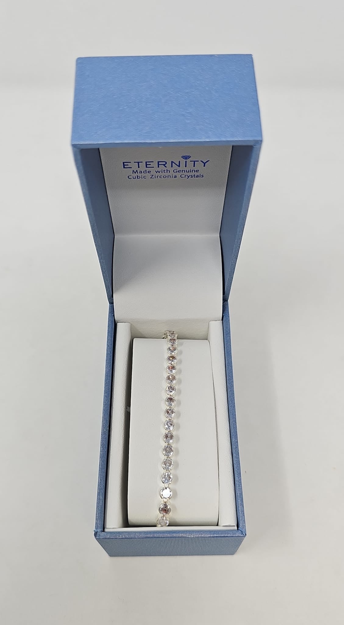 Eternity Cubic Zirconia Silver Plate Bracelet