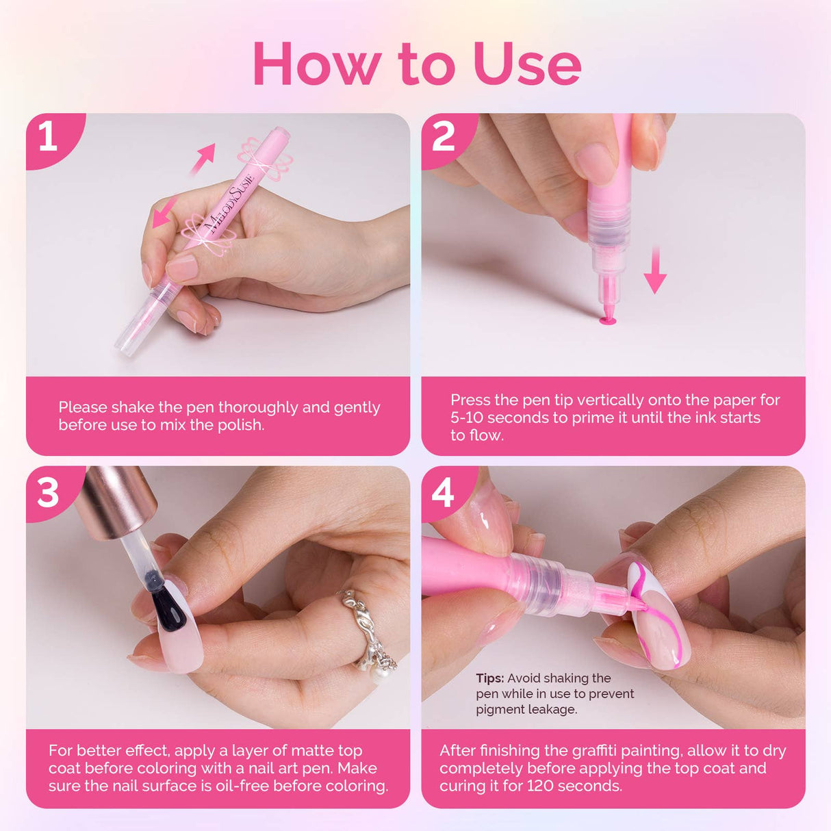 MelodySusie Nail Art Pens Set 12 Colours 0.7mm Tip