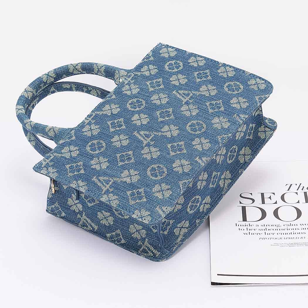 Mini Blue Denim Designer Inspired Tote Bag