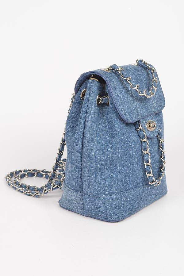 Denim Bucket Style Back Pack
