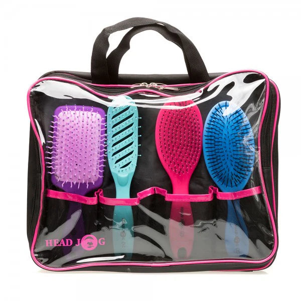 Head Jog 4 Candy Colours Hair Brush Set