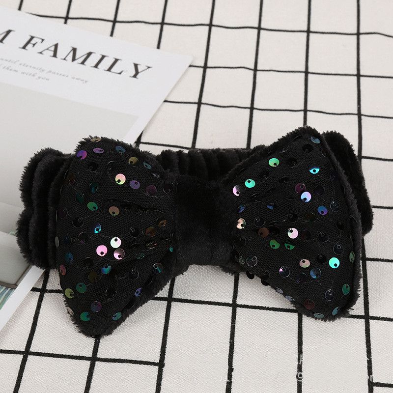 Black Sequin Bow Headband