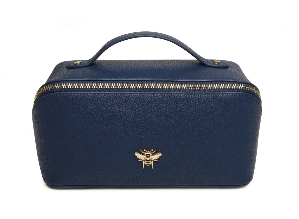 Alice Wheeler London Nappa Navy Train Case