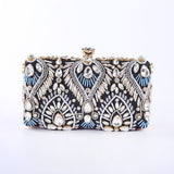 Crystal Deco Black & Blue Clutch Bag