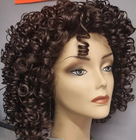 Virtu Curly Synthetic Full Head Wig 6 Medium Brown