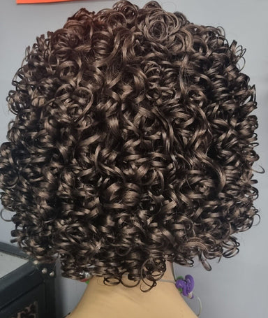 Virtu Curly Synthetic Full Head Wig 6 Medium Brown