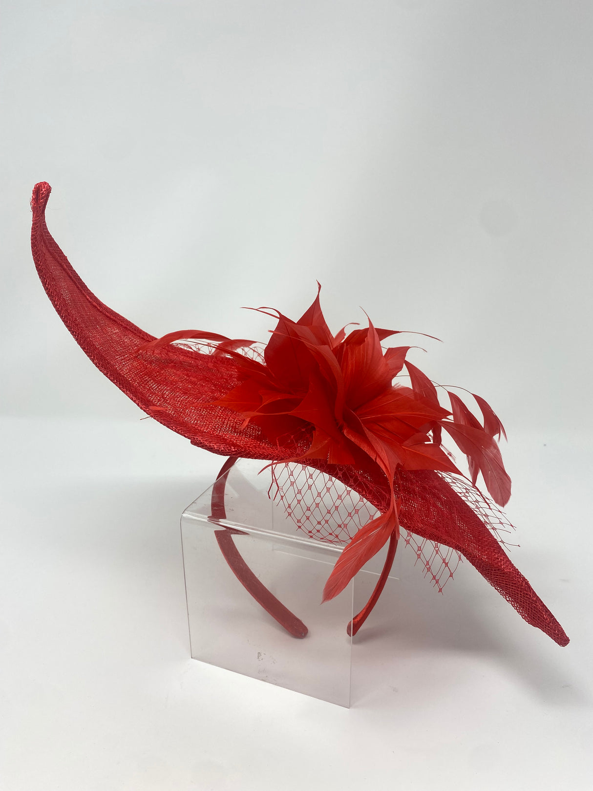 Tulip Red Wave Hairband Fascinator