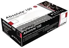 Absolute 100 Nitrile Powder Free Black Gloves Medium