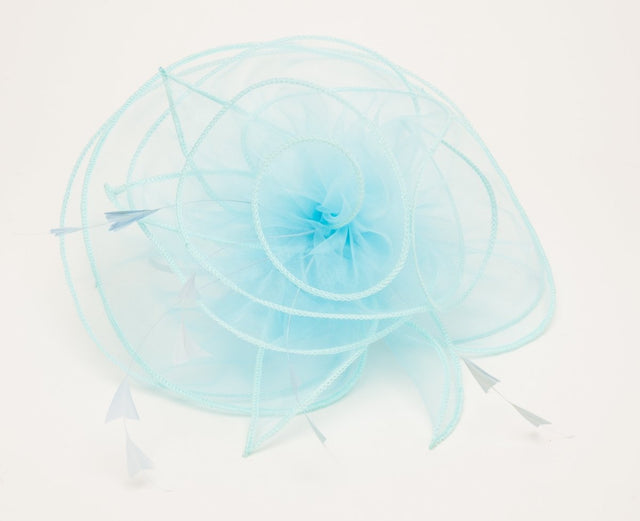 Aqua Blue Organza Fascinator - Franklins