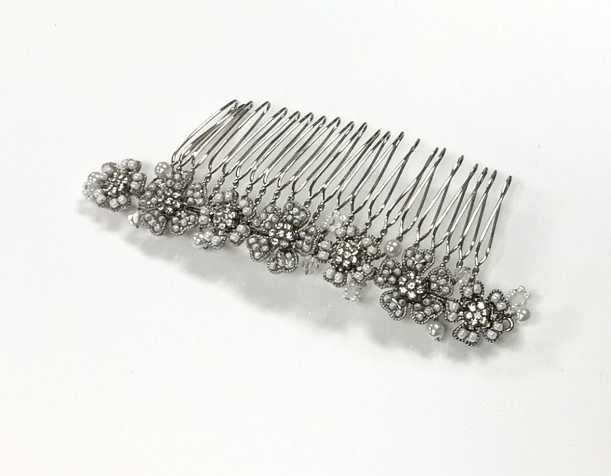 Aqua Pearl Bridal Comb - Franklins