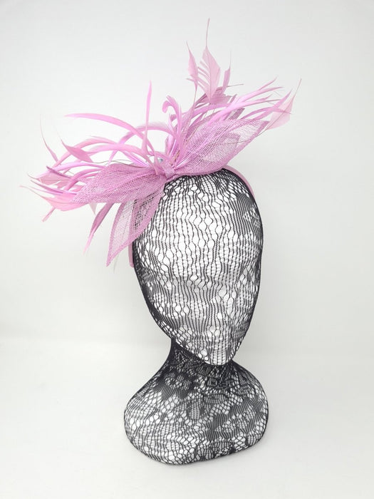 Baby Pink Feather Woven Fascinator - Franklins
