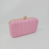 Baby Pink Knit Clutch Bag - Franklins