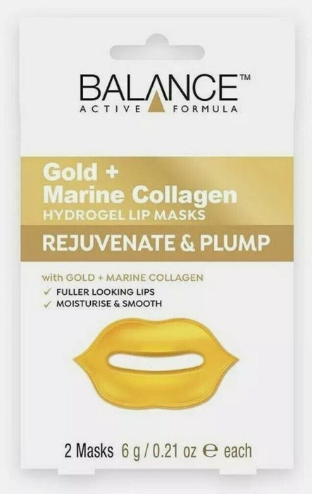 Balance Active Formula Gold+ Marine Collagen Hydrogel Lip Masks 2 Pack - Franklins
