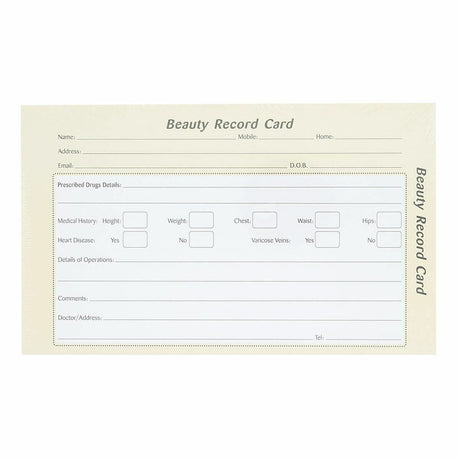 Beauty Record Cards - Franklins