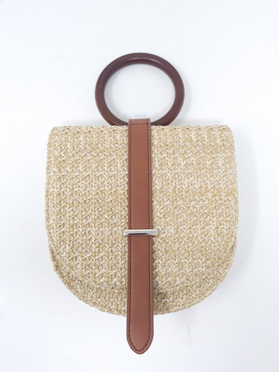 Beige Straw Clutch Handbag - Franklins