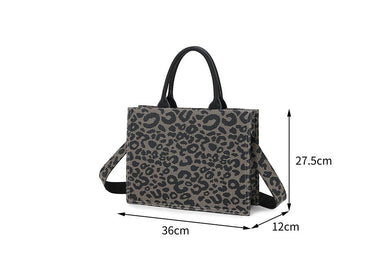Beige & Tan Leopard Print Tote Handbag - Franklins