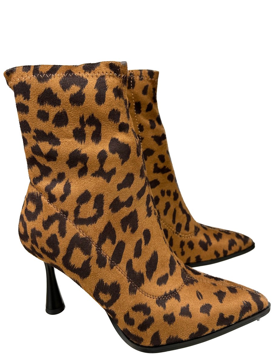 Betsy Animal Print High Heel Sock Boots - Franklins