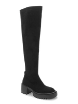 Betsy Black Faux Suede Womens Over the knee Boots - Franklins