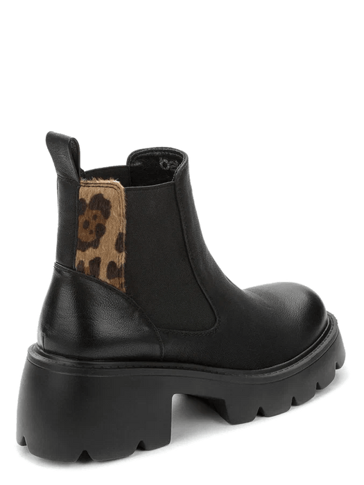 Betsy Black & Leopard Womens Ankle Boot - Franklins