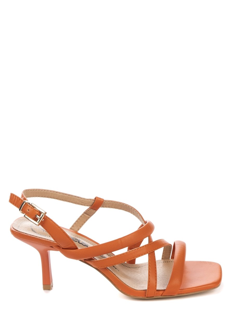 Betsy Flame Orange Kitten Heel Sandals - Franklins