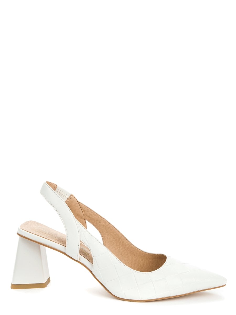 Betsy White Sling Back Heel Sandals - Franklins