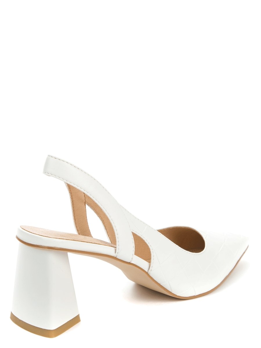 Betsy White Sling Back Heel Sandals - Franklins