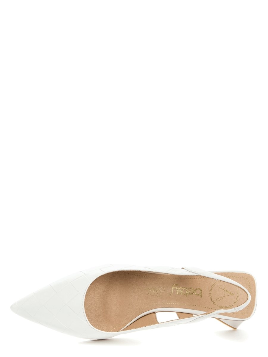 Betsy White Sling Back Heel Sandals - Franklins