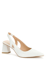 Betsy White Sling Back Heel Sandals - Franklins