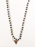 Black Bead & Gold Chain Necklace - Franklins