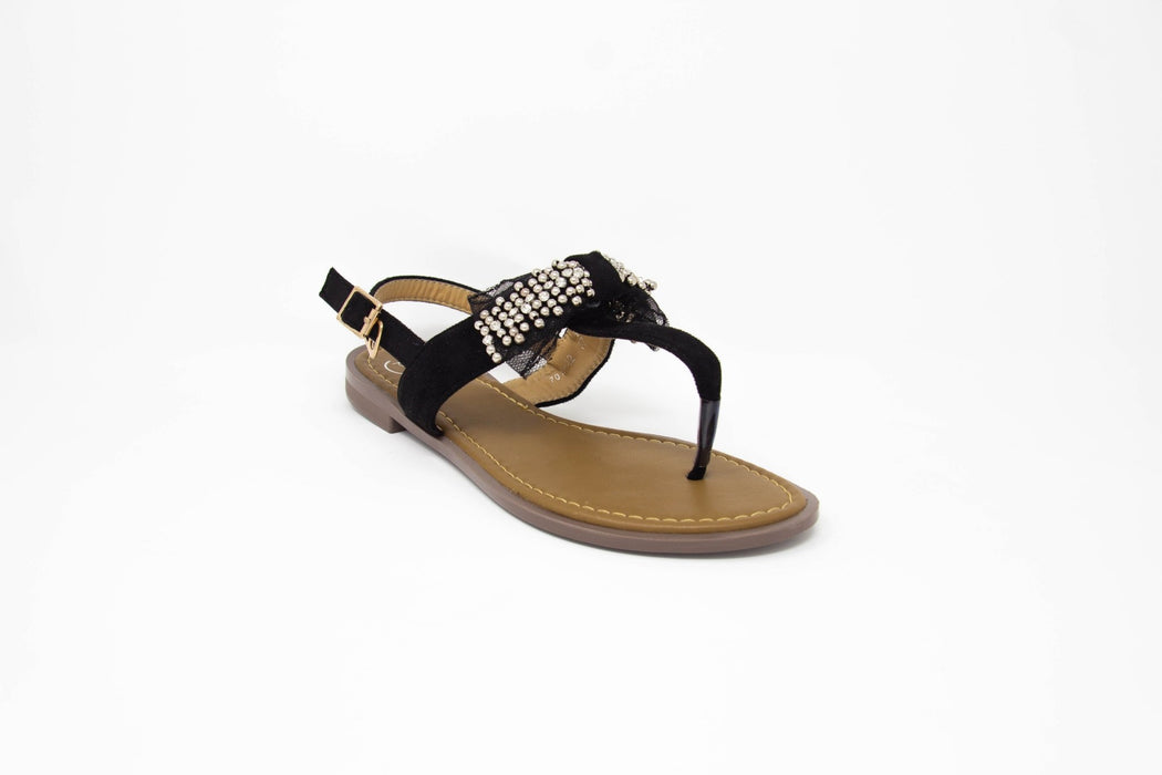 Black Bow Detail Sandals - Franklins