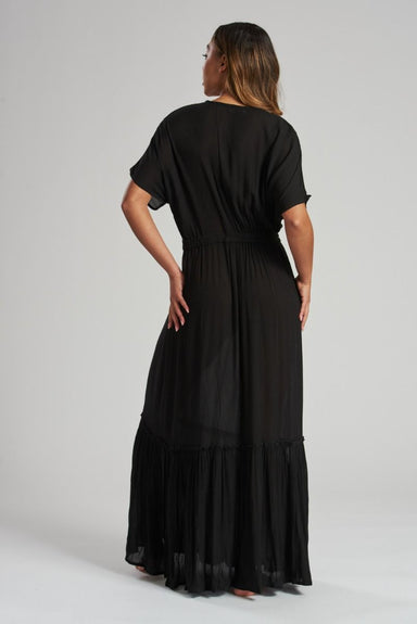 Black Crinkle Maxi Dress - Franklins