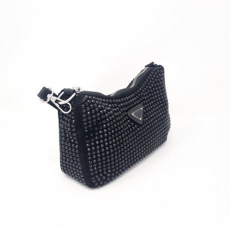 Black Crystal Jewelled Handbag - Franklins