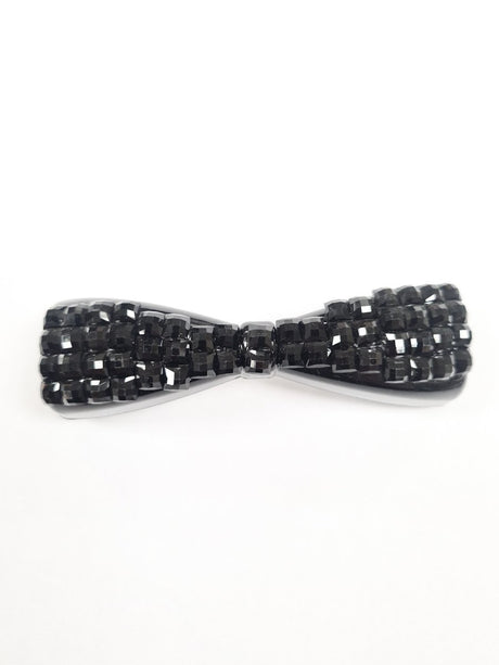 Black Diamante Bow Hair Clip - Franklins