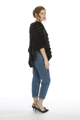 Black Faux Fur Poncho - Franklins