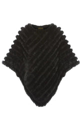 Black Faux Fur Poncho - Franklins