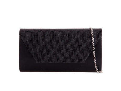 Black Glitter Evening Clutch Bag - Franklins