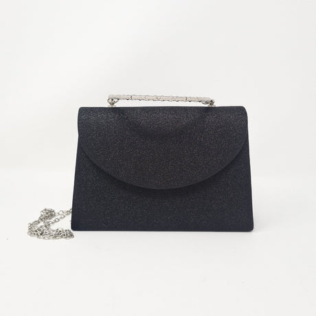 Black Glitz Evening Clutch Bag - Franklins