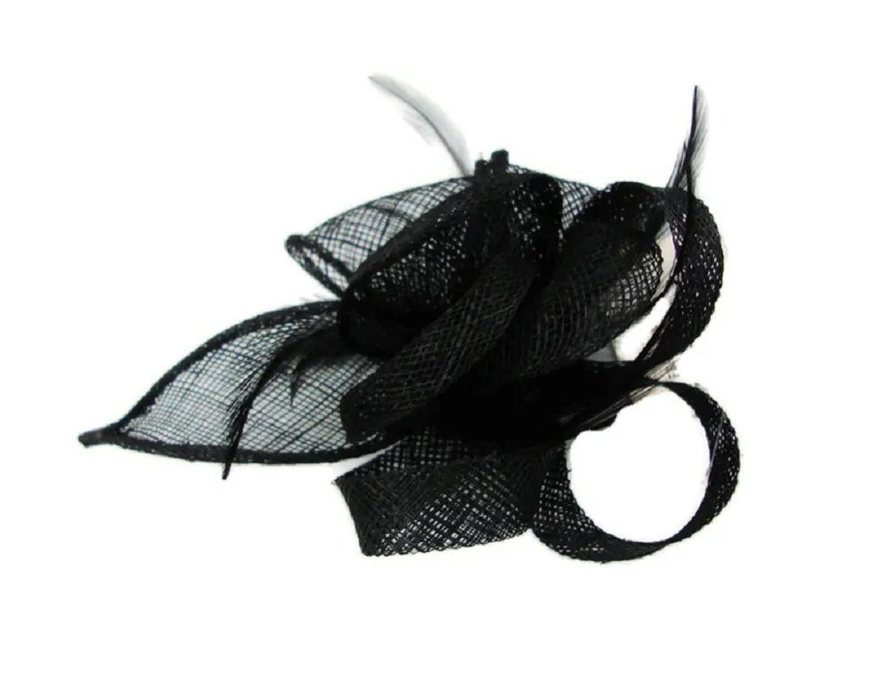 Black Loop Bow Hair Clip Fascinator - Franklins