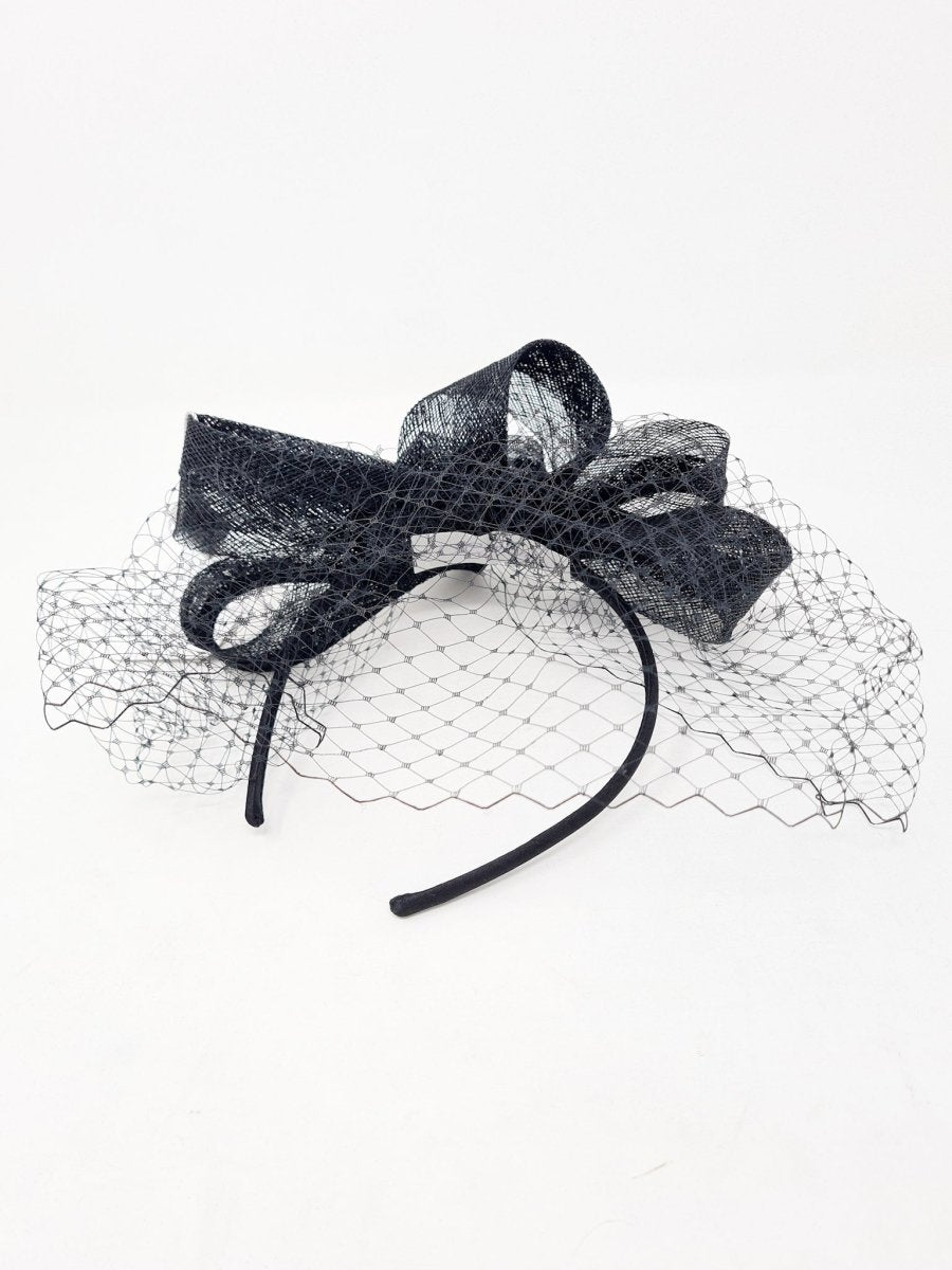 Black Looped Net Hairband Fascinator - Franklins