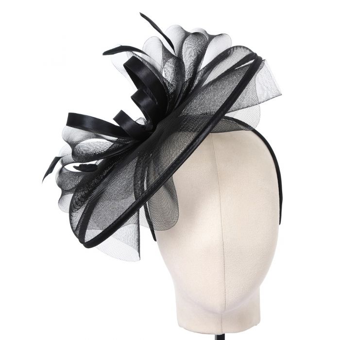 Black Looped Tulle Fascinator - Franklins