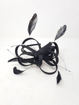 Black Matte Satin Looped Hairband Fascinator - Franklins